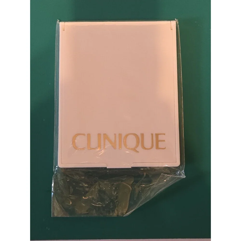 Vintage Clinique  White Travel Size Pocket Mirror 2.75